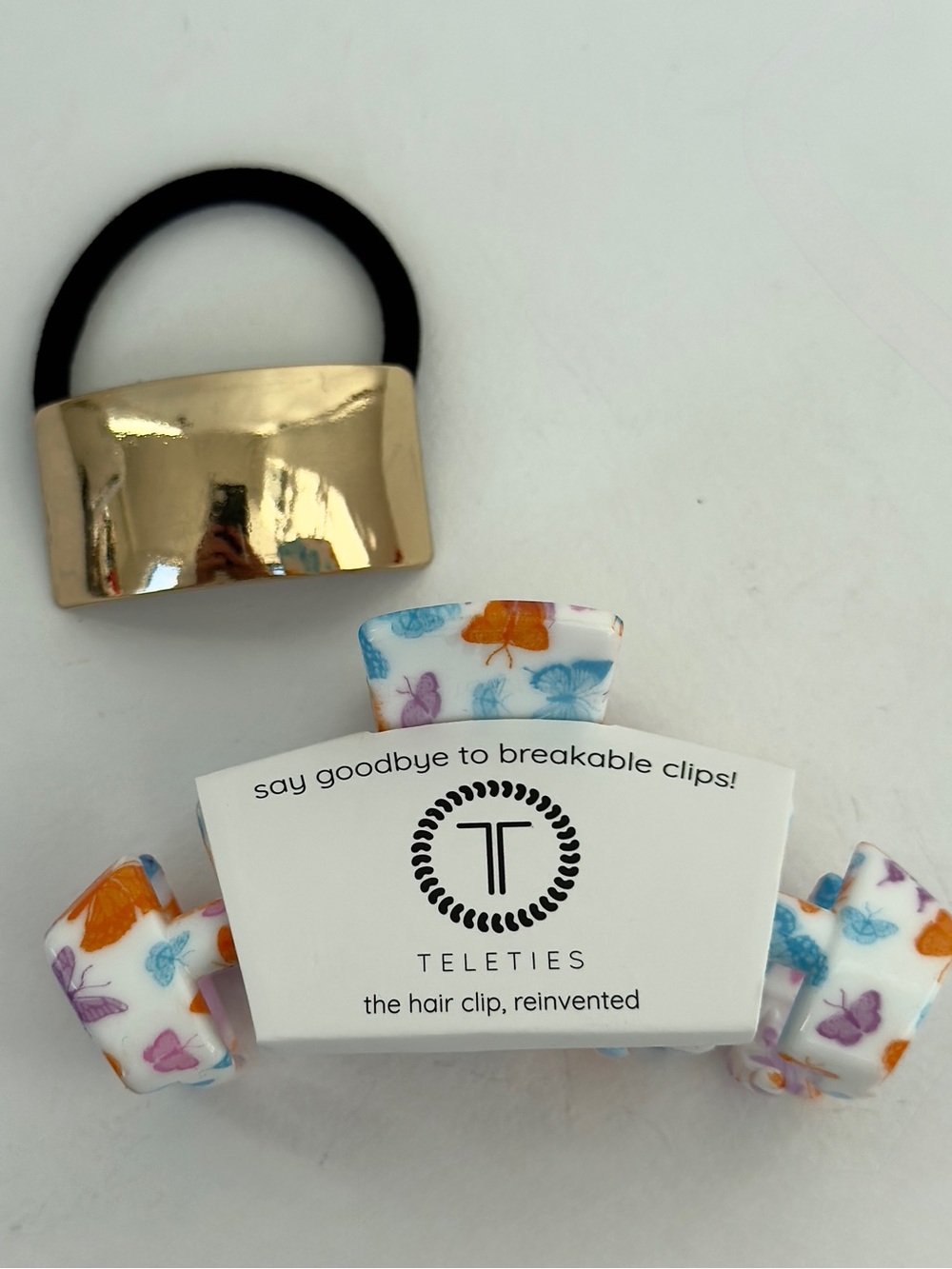 TELETIES Fluttering By Medium Hair Clip with Bonus Scrunchie. NEW!